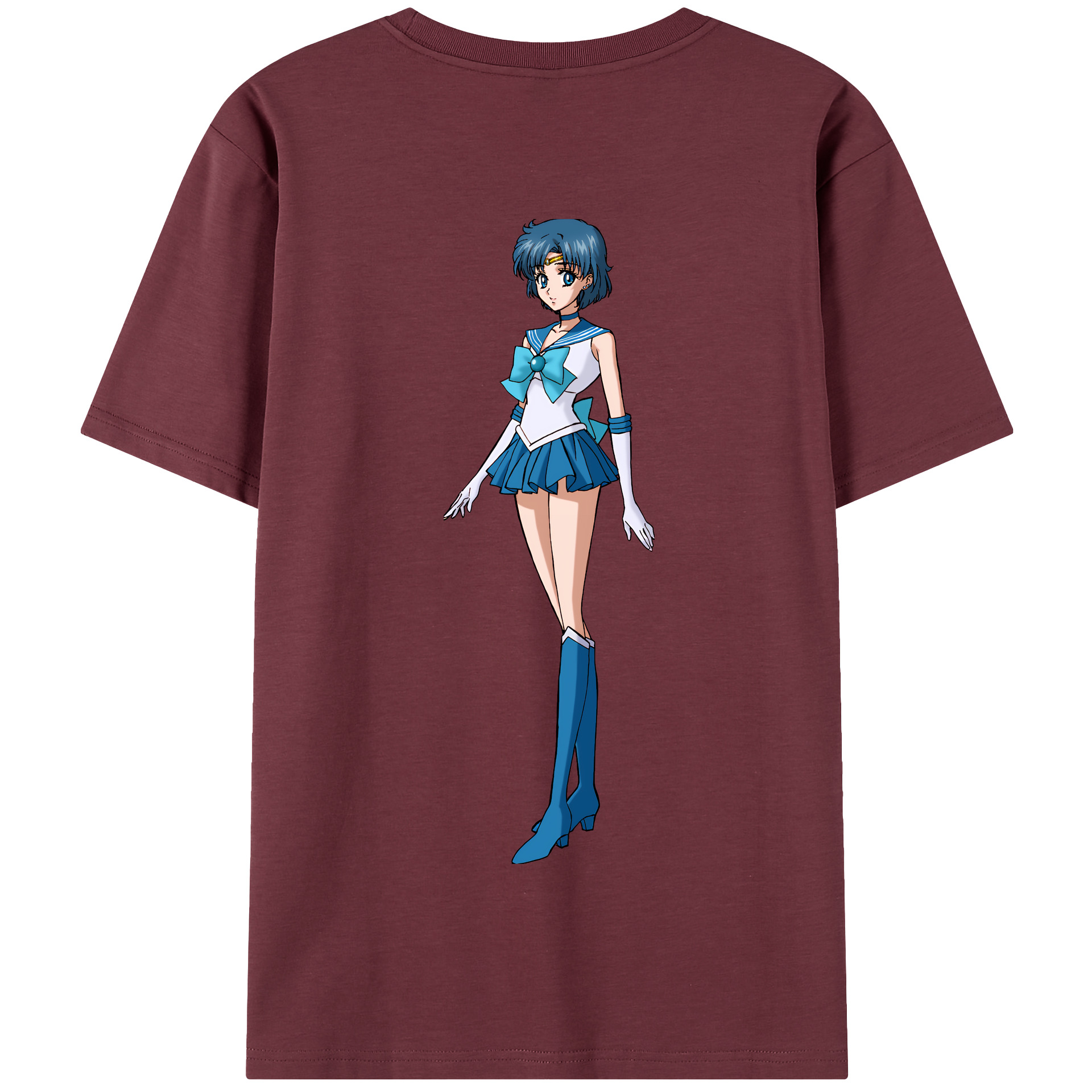 （画像用） 美少女戦士セーラームーン 水野 亜美 みずの あみ Sailor Moon Mizuno Ami 綿100％半袖Tシャツ（背面プリント）